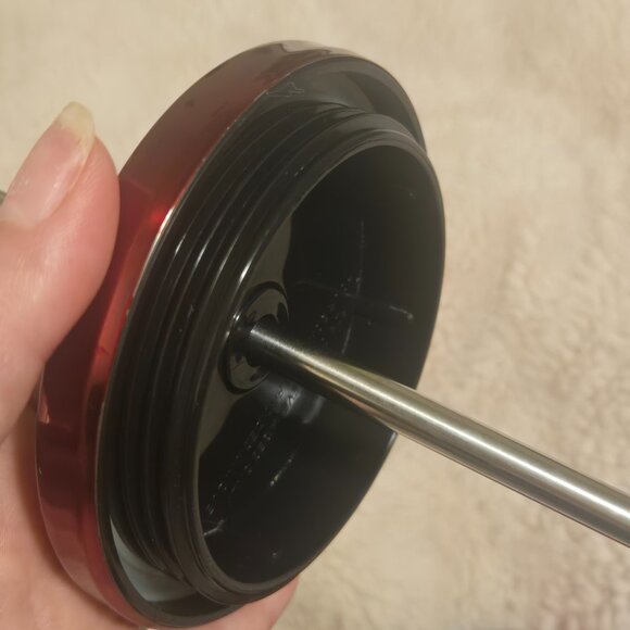 NEW Starbucks Rare 2014 Red Metallic Stainless Steel Cold/Hot Tumbler 16oz - Picture 7 of 8